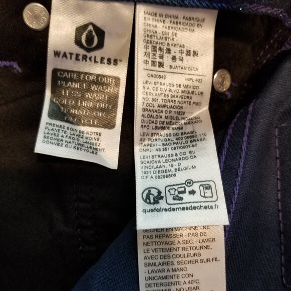 Levi's Size 26 Premium Ribcage Straight Ankle Candy Purple Iridescent Jeans NWT - Picture 11 of 12